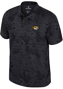 Colosseum Missouri Tigers Mens Black Groves Short Sleeve Polo