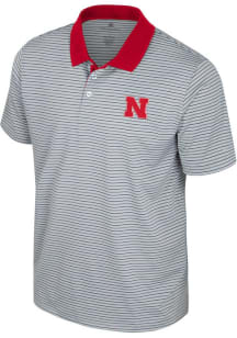 Mens Nebraska Cornhuskers Red Colosseum Blackett Short Sleeve Polo Shirt