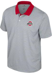 Mens Ohio State Buckeyes Red Colosseum Blackett Short Sleeve Polo Shirt