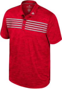 Mens Ohio State Buckeyes Red Colosseum Theoretical Short Sleeve Polo Shirt