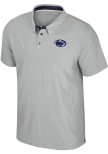 Mens Penn State Nittany Lions Grey Colosseum Atomic Short Sleeve Polo Shirt