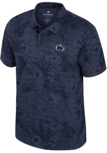 Mens Penn State Nittany Lions Navy Blue Colosseum Groves Short Sleeve Polo Shirt