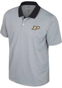 Mens Purdue Boilermakers Black Colosseum Blackett Short Sleeve Polo Shirt