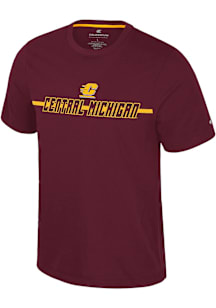 Colosseum Central Michigan Chippewas Maroon Teller Short Sleeve T Shirt