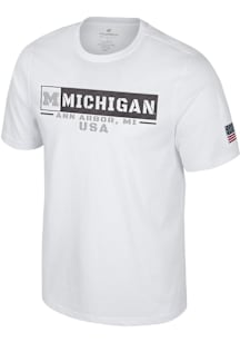 Michigan Wolverines White Colosseum OHT Clearance Short Sleeve T Shirt