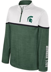 Colosseum Michigan State Spartans Youth Green Billy Long Sleeve Quarter Zip Shirt