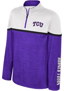Colosseum TCU Horned Frogs Youth Purple Billy Long Sleeve Quarter Zip Shirt