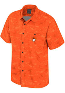 Colosseum Oklahoma State Cowboys Mens Orange Atmostphere Short Sleeve Dress Shirt