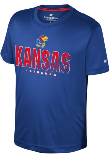 Colosseum Kansas Jayhawks Youth Blue Hargrove Short Sleeve T-Shirt