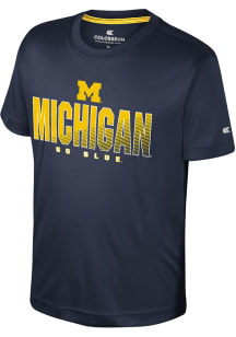 Colosseum Michigan Wolverines Youth Navy Blue Hargrove Short Sleeve T-Shirt