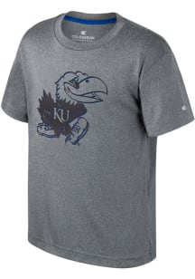 Colosseum Kansas Jayhawks Youth Grey Very Metal Short Sleeve T-Shirt