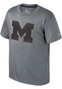 Youth Michigan Wolverines Grey Colosseum Very Metal Short Sleeve T-Shirt