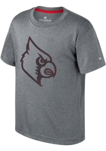 Colosseum Louisville Cardinals Youth Grey Very Metal Short Sleeve T-Shirt