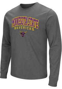 Colosseum Minnesota State Mankato Mavericks Grey Playbook Design Long Sleeve T Shirt