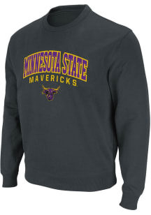 Colosseum Minnesota State Mankato Mavericks Mens Grey Stadium Long Sleeve Crew Sweatshirt