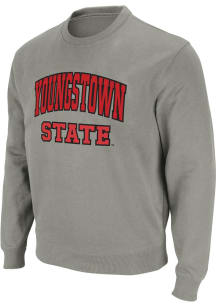 Colosseum Youngstown State Penguins Mens Grey Stadium Long Sleeve Crew Sweatshirt