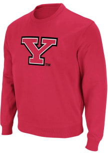 Colosseum Youngstown State Penguins Mens Red Stadium Long Sleeve Crew Sweatshirt