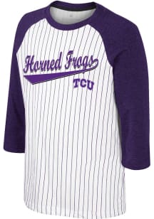 Colosseum TCU Horned Frogs Youth White Dusty Baseball Long Sleeve T-Shirt