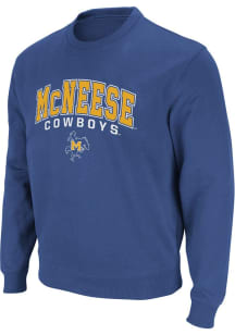 Colosseum McNeese State Cowboys Mens Blue Stadium Long Sleeve Crew Sweatshirt
