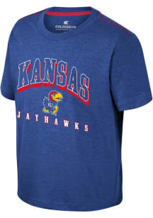 Colosseum Kansas Jayhawks Youth Blue Hawkins Short Sleeve T-Shirt