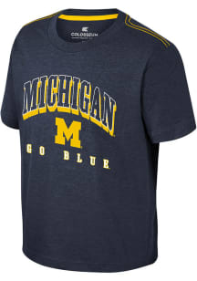 Colosseum Michigan Wolverines Youth Navy Blue Hawkins Short Sleeve T-Shirt