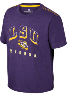 Colosseum LSU Tigers Youth Purple Hawkins Short Sleeve T-Shirt