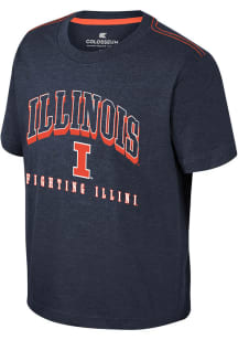 Colosseum Illinois Fighting Illini Youth Navy Blue Hawkins Short Sleeve T-Shirt