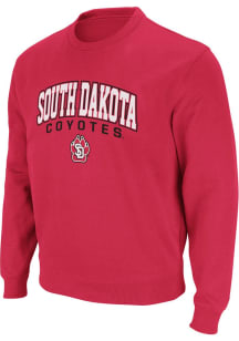 Colosseum South Dakota Coyotes Mens Red Stadium Long Sleeve Crew Sweatshirt