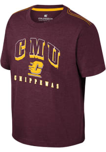 Colosseum Central Michigan Chippewas Youth Maroon Hawkins Short Sleeve T-Shirt