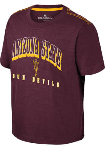 Colosseum Arizona State Sun Devils Youth Maroon Hawkins Short Sleeve T-Shirt