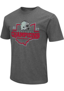 Ohio State Buckeyes Charcoal Colosseum 2024 National Champions State Shape Short Sleeve T Shirt