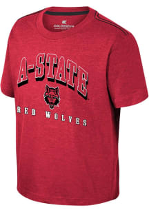 Colosseum Arkansas State Red Wolves Youth Red Hawkins Short Sleeve T-Shirt