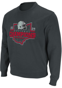 Mens Ohio State Buckeyes Black Colosseum 2024 National Champions State Shape Crew Sweatshirt