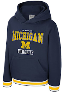 Colosseum Michigan Wolverines Youth Blue George Long Sleeve Hoodie