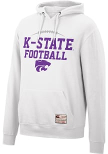 Mens K-State Wildcats White Colosseum Sport Drop Authentic Hooded Sweatshirt