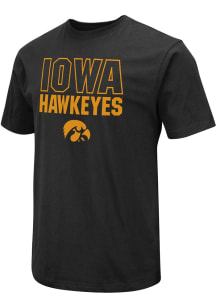 Iowa Hawkeyes Black Colosseum Flat Name Mascot Field Short Sleeve T Shirt