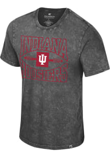 Indiana Hoosiers Black Colosseum Number One Distress Snow Washed Short Sleeve Fashion T Shirt