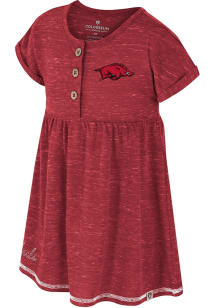 Colosseum Arkansas Razorbacks Toddler Girls Cardinal Fleet Short Sleeve Dress