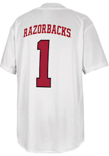 Colosseum Arkansas Razorbacks Mens White SPORT DROP Replica Baseball Jersey