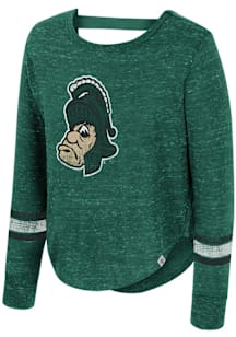 Colosseum Michigan State Spartans Girls Green Jaine Cut Out Long Sleeve T-shirt