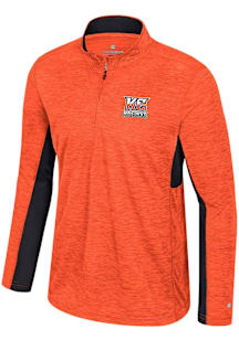 Colosseum Kansas City Mavericks Mens Orange Always Sunny Long Sleeve Qtr Zip Pullover