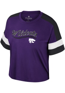 Colosseum K-State Wildcats Girls Purple Diamonds Short Sleeve Fashion T-Shirt