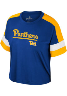 Colosseum Pitt Panthers Girls Blue Diamonds Short Sleeve Fashion T-Shirt