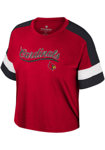 Colosseum Louisville Cardinals Girls Red Diamonds Short Sleeve Fashion T-Shirt