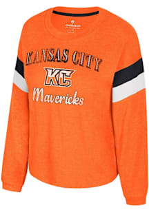 Colosseum Kansas City Mavericks Womens Orange La Plouc LS Tee
