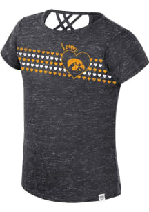 Colosseum Iowa Hawkeyes Girls Black Star Short Sleeve Fashion T-Shirt