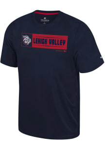 Colosseum Lehigh Valley Ironpigs Navy Blue Quantam Short Sleeve T Shirt