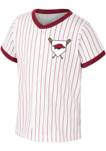 Colosseum Arkansas Razorbacks Toddler Cardinal Dusty Baseball Short Sleeve T-Shirt