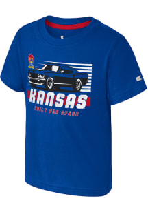 Colosseum Kansas Jayhawks Toddler Blue Muscle Car Short Sleeve T-Shirt