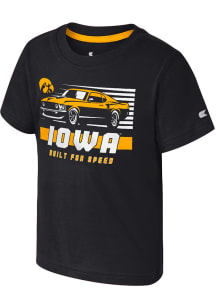 Colosseum Iowa Hawkeyes Toddler Black Muscle Car Short Sleeve T-Shirt